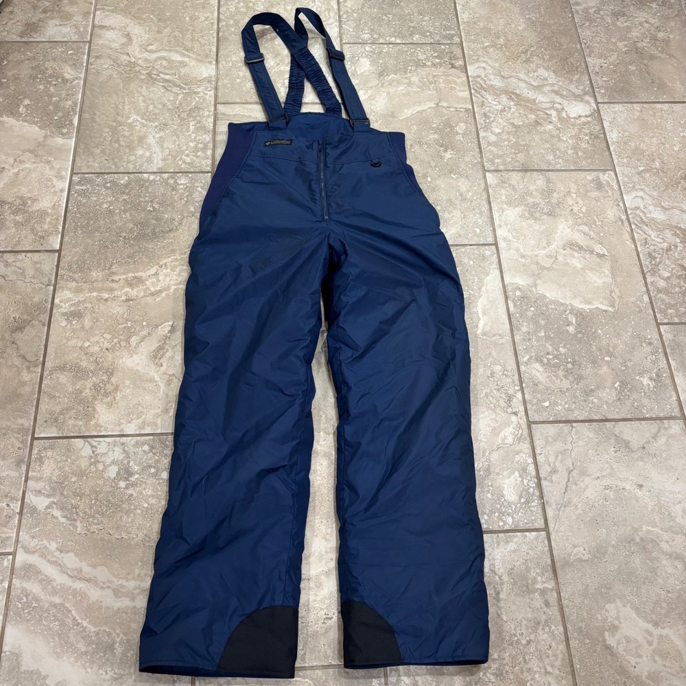 Columbia Mens Navy Blue Insulated Bib Snow Pants Ski Overalls Size Medium
